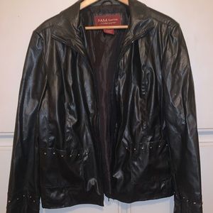 MARC MATTIS BLACK LEATHER STUDDED JACKET